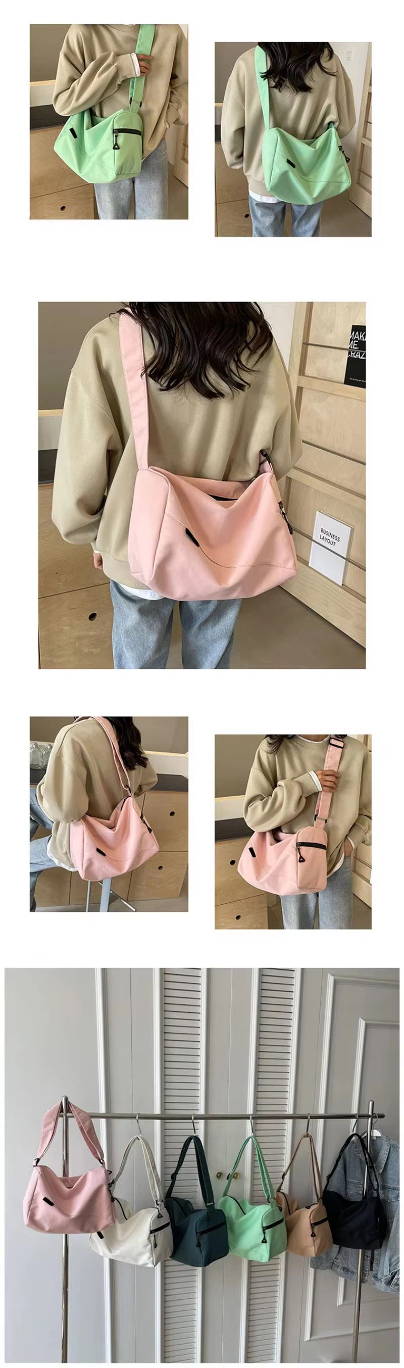 Custom Oxford Cloth Crossbody Sling Bag – Lightweight Waterproof Shoulder Bag for Daily & Sports Use product detail