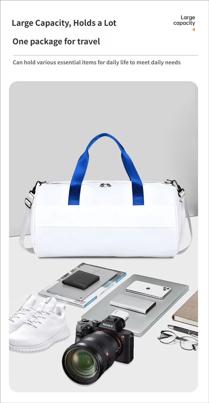 Custom Logo Oxford Yoga Fitness Duffel Bag 20-30L – Waterproof Crossbody Travel Bag with Shoe Pocket product detail