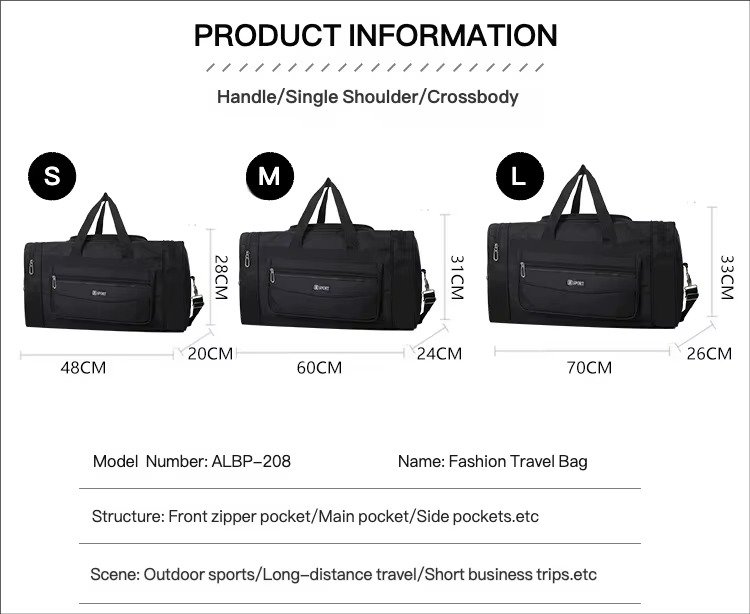 Custom Nylon Weekend Overnight Duffel Bag – Lightweight Business Travel Luggage Organizer product detail