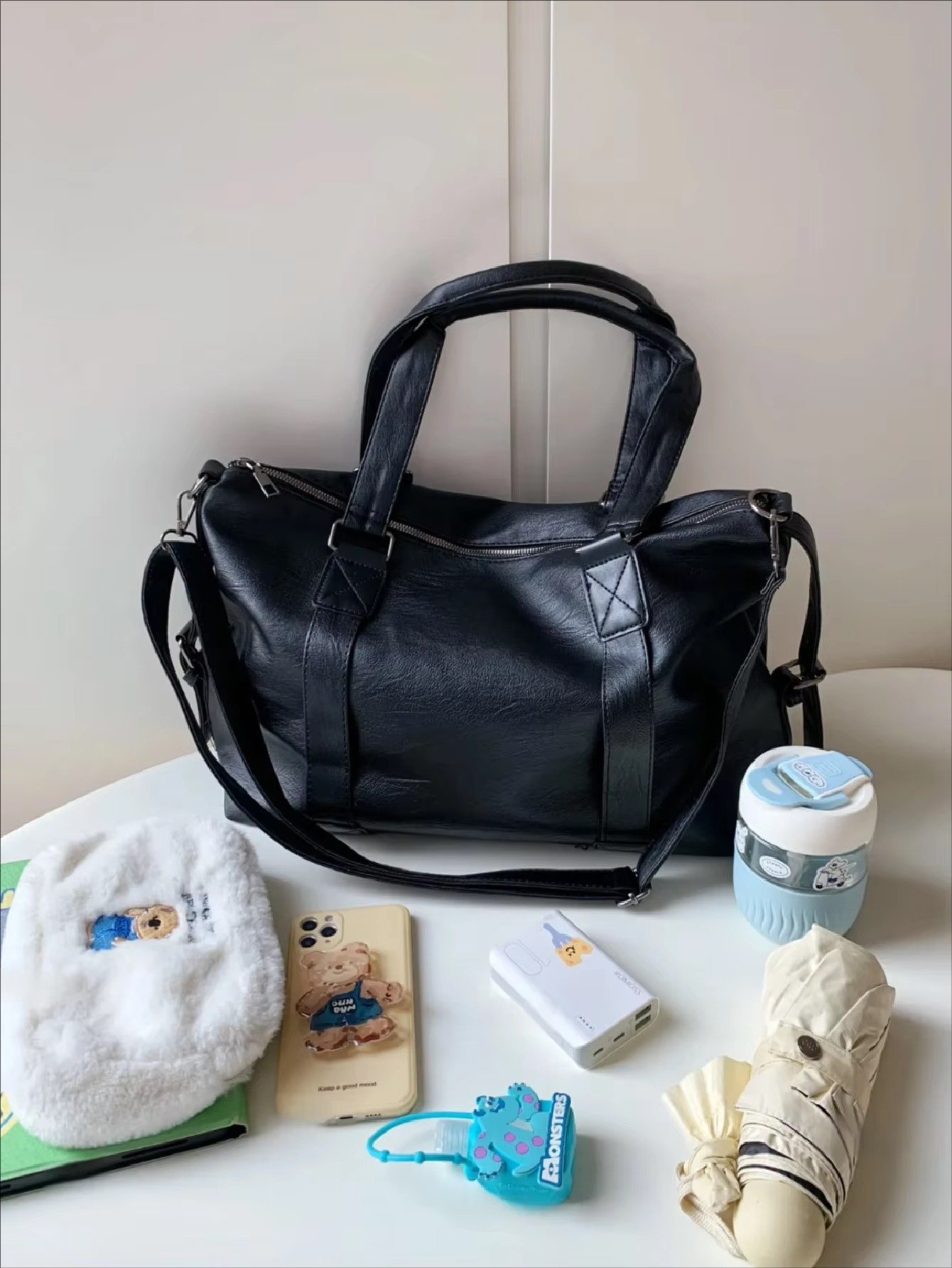 Custom PU Leather Crossbody Tote Bag – Vintage Waterproof Shoulder Handbag for Travel & Shopping product detail