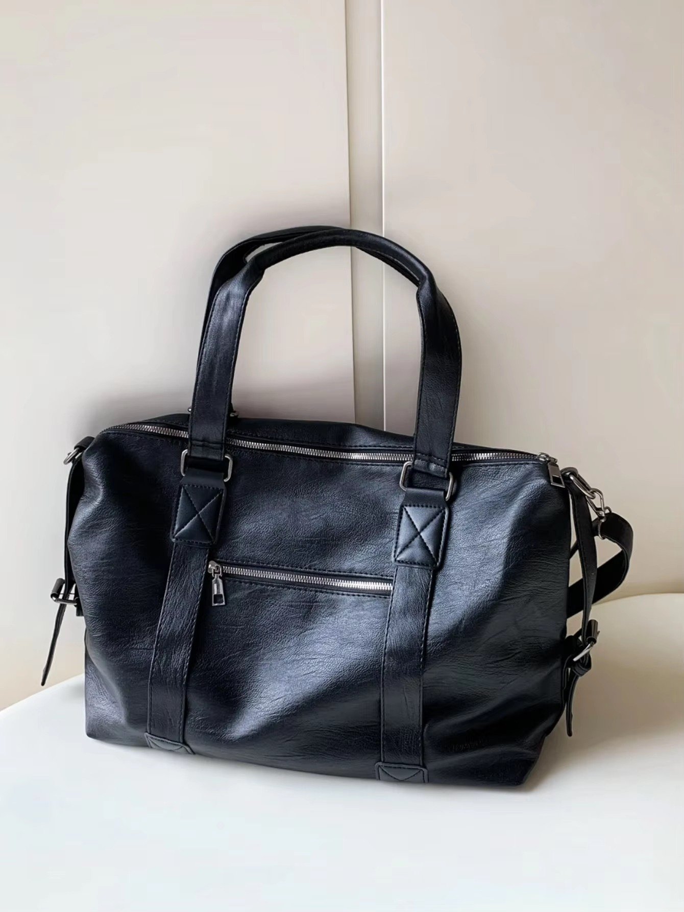 Custom PU Leather Crossbody Tote Bag – Vintage Waterproof Shoulder Handbag for Travel & Shopping product detail