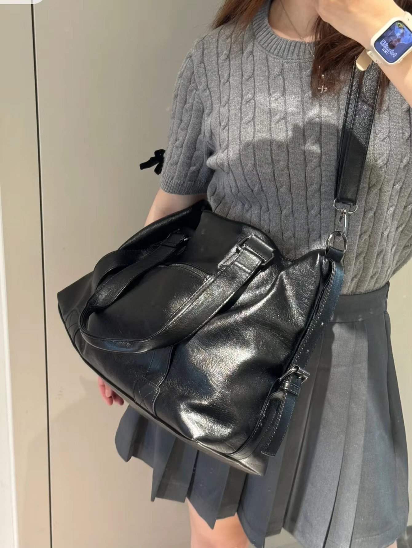 Custom PU Leather Crossbody Tote Bag – Vintage Waterproof Shoulder Handbag for Travel & Shopping product detail