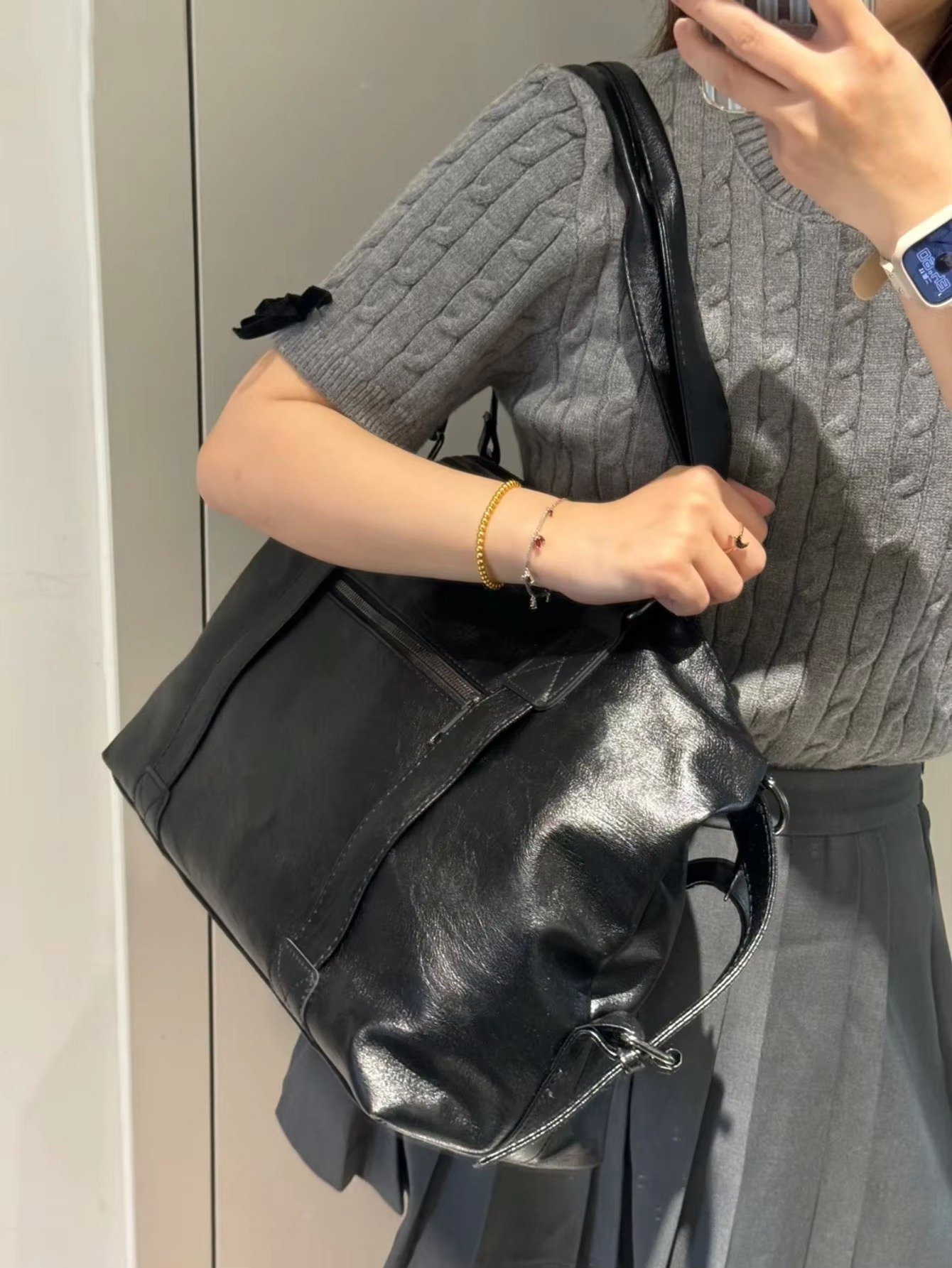 Custom PU Leather Crossbody Tote Bag – Vintage Waterproof Shoulder Handbag for Travel & Shopping product detail