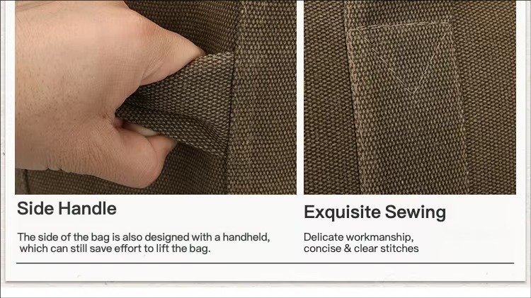 Custom Canvas Duffel Bag Large Capacity – Durable Weekender Travel & Moving Luggage Bag product detail