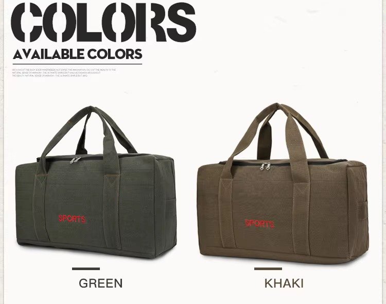 Custom Canvas Duffel Bag Large Capacity – Durable Weekender Travel & Moving Luggage Bag product detail