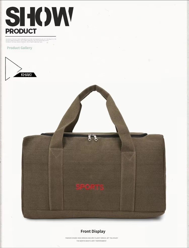 Custom Canvas Duffel Bag Large Capacity – Durable Weekender Travel & Moving Luggage Bag product detail