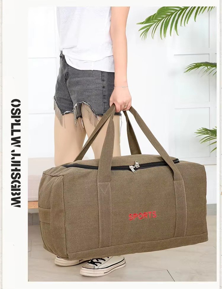 Custom Canvas Duffel Bag Large Capacity – Durable Weekender Travel & Moving Luggage Bag product detail