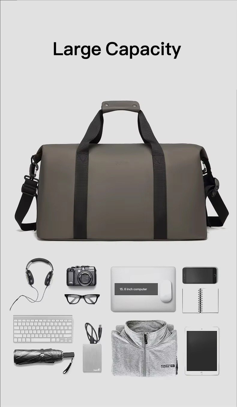 Custom Luxury PU Leather Weekender Duffel Bag – Waterproof Lightweight Travel Gym Bag product detail