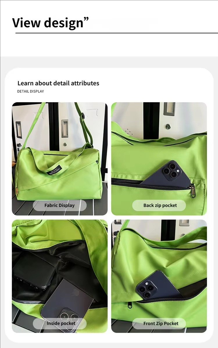 Custom Oxford Duffel Bag 20-30L with Luggage Trolley Sleeve – Yoga Fitness Crossbody Bag product detail