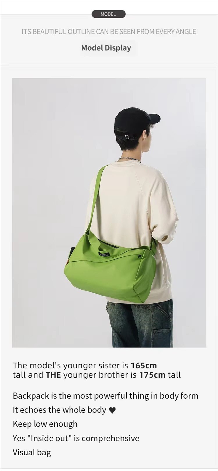 Custom Oxford Duffel Bag 20-30L with Luggage Trolley Sleeve – Yoga Fitness Crossbody Bag product detail