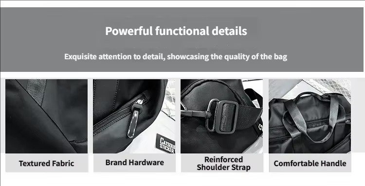Custom Nylon Foldable Duffel Bag 20-30L – Waterproof Gym & Travel Bag with Dry Wet Separation product detail