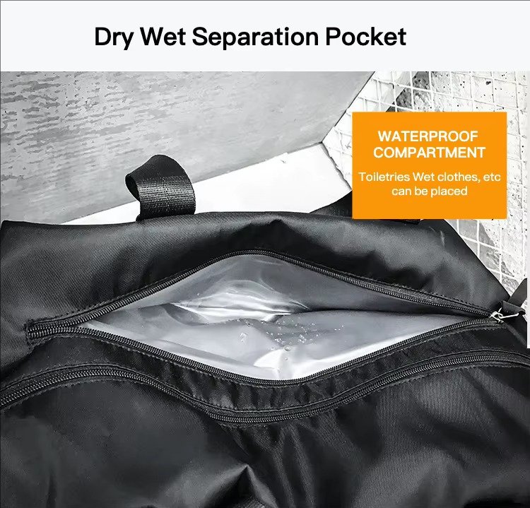 Custom Nylon Foldable Duffel Bag 20-30L – Waterproof Gym & Travel Bag with Dry Wet Separation product detail