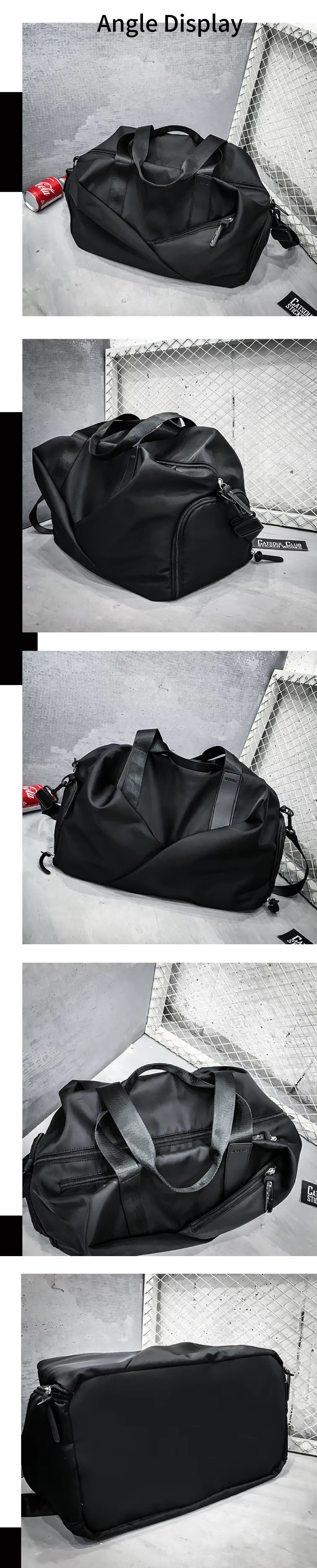 Custom Nylon Foldable Duffel Bag 20-30L – Waterproof Gym & Travel Bag with Dry Wet Separation product detail