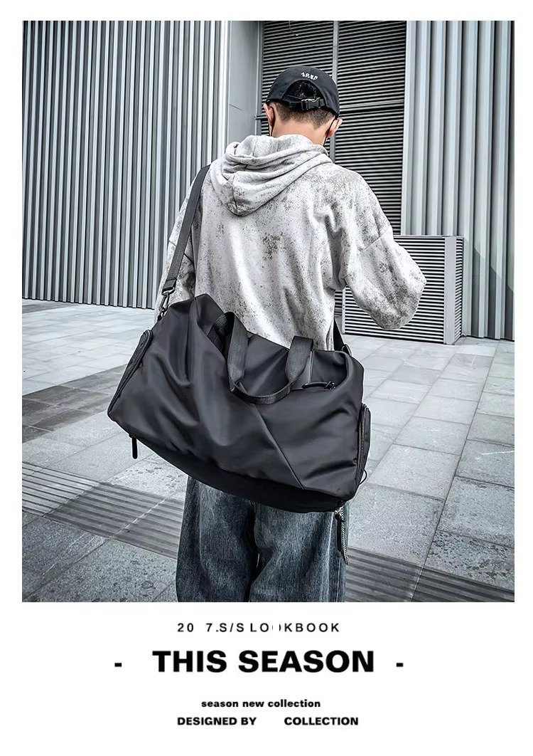 Custom Nylon Foldable Duffel Bag 20-30L – Waterproof Gym & Travel Bag with Dry Wet Separation product detail