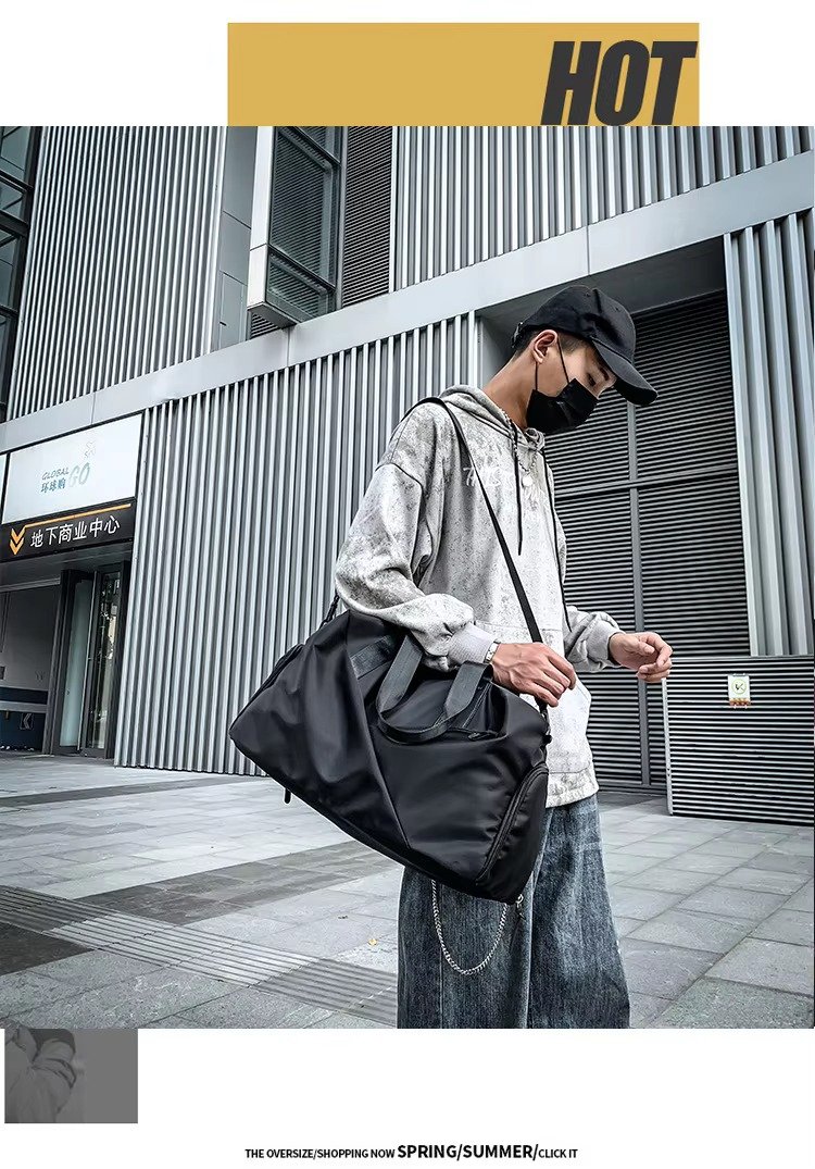 Custom Nylon Foldable Duffel Bag 20-30L – Waterproof Gym & Travel Bag with Dry Wet Separation product detail