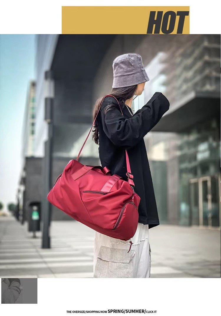 Custom Nylon Foldable Duffel Bag 20-30L – Waterproof Gym & Travel Bag with Dry Wet Separation product detail