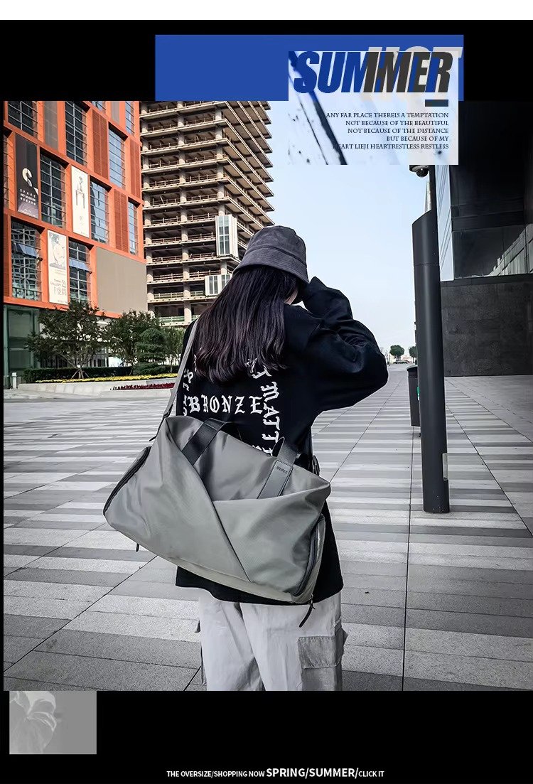 Custom Nylon Foldable Duffel Bag 20-30L – Waterproof Gym & Travel Bag with Dry Wet Separation product detail