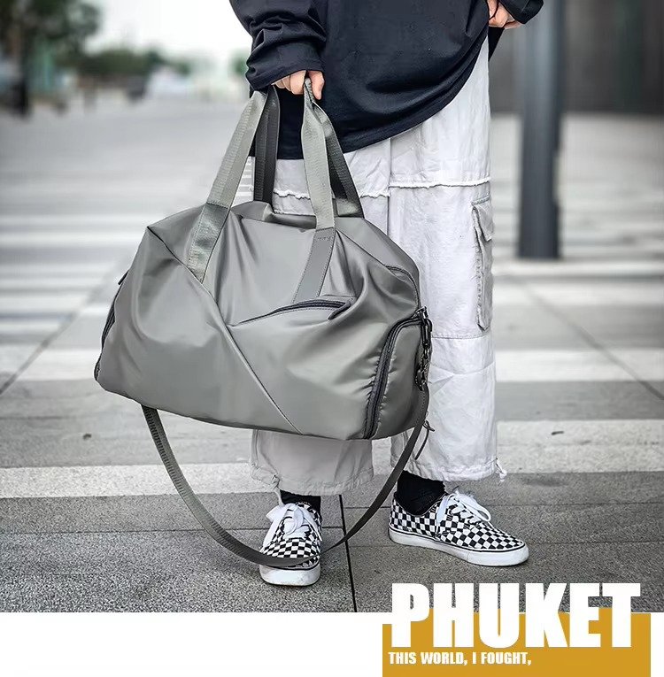 Custom Nylon Foldable Duffel Bag 20-30L – Waterproof Gym & Travel Bag with Dry Wet Separation product detail