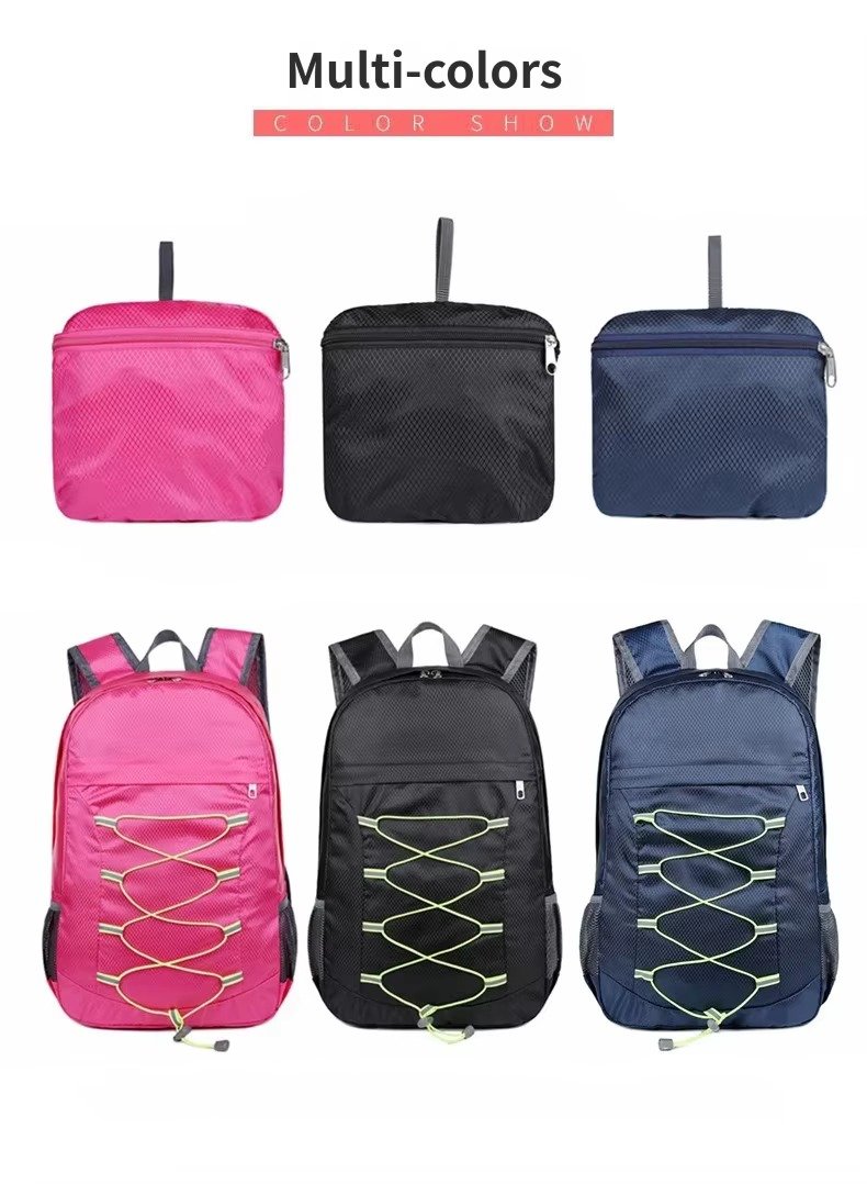 Custom Foldable Nylon Hiking Backpack 20-37L – Packable Waterproof Outdoor Daypack product detail