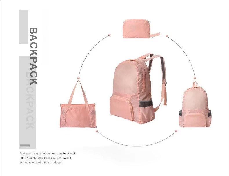 Custom Foldable Polyester Hiking Backpack 20-37L – Waterproof Packable Travel Storage Bag product detail