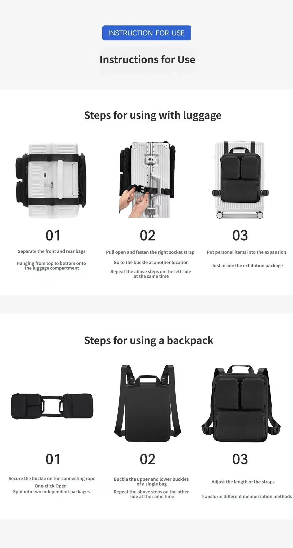 Custom Logo Oxford Business Laptop Backpack 20-35L – Expandable Cabin Travel Bag product detail