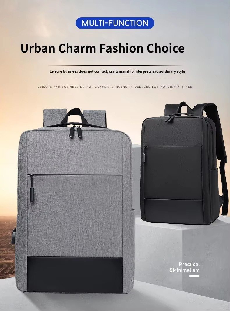 Custom Oxford Laptop Backpack with USB Charging Port 20-39L – Business College Travel Bag product detail