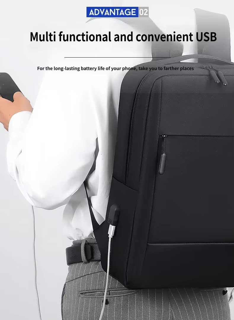 Custom Oxford Laptop Backpack with USB Charging Port 20-39L – Business College Travel Bag product detail