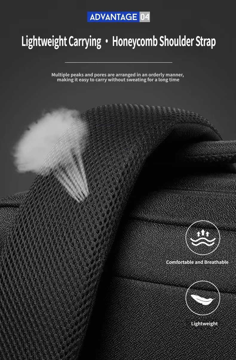 Custom Oxford Laptop Backpack with USB Charging Port 20-39L – Business College Travel Bag product detail