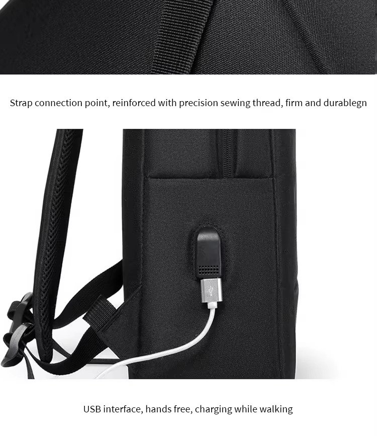 Custom Oxford Laptop Backpack with USB Charging Port 20-39L – Business College Travel Bag product detail