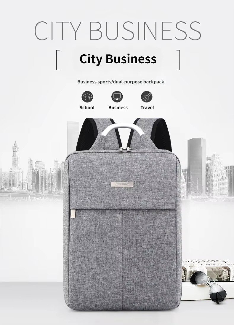 Custom Nylon Laptop Backpack with Hard Metal Handle – Business Computer Bag for College & Commute product detail