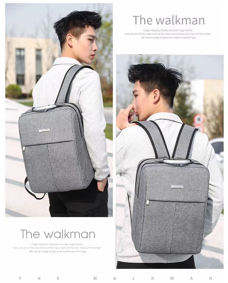 Custom Nylon Laptop Backpack with Hard Metal Handle – Business Computer Bag for College & Commute product detail
