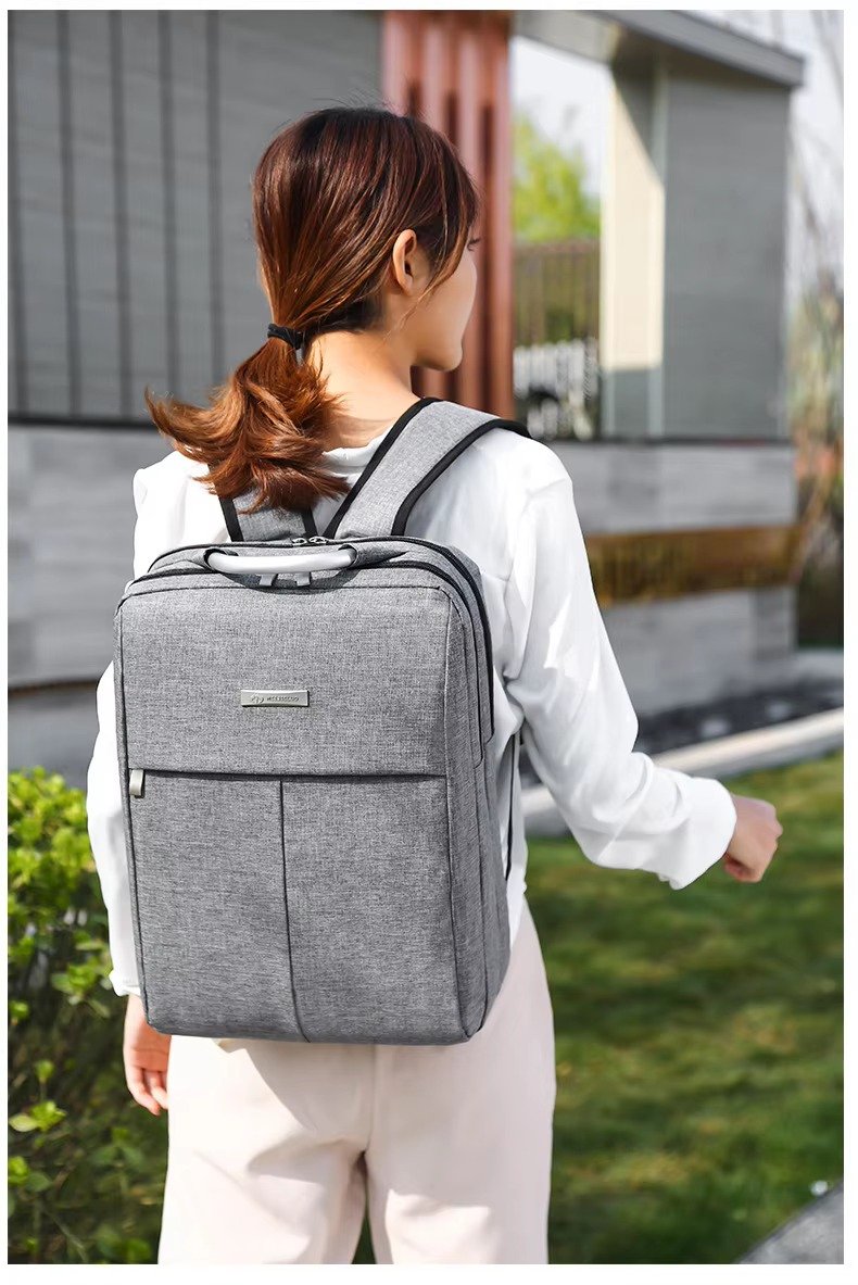 Custom Nylon Laptop Backpack with Hard Metal Handle – Business Computer Bag for College & Commute product detail