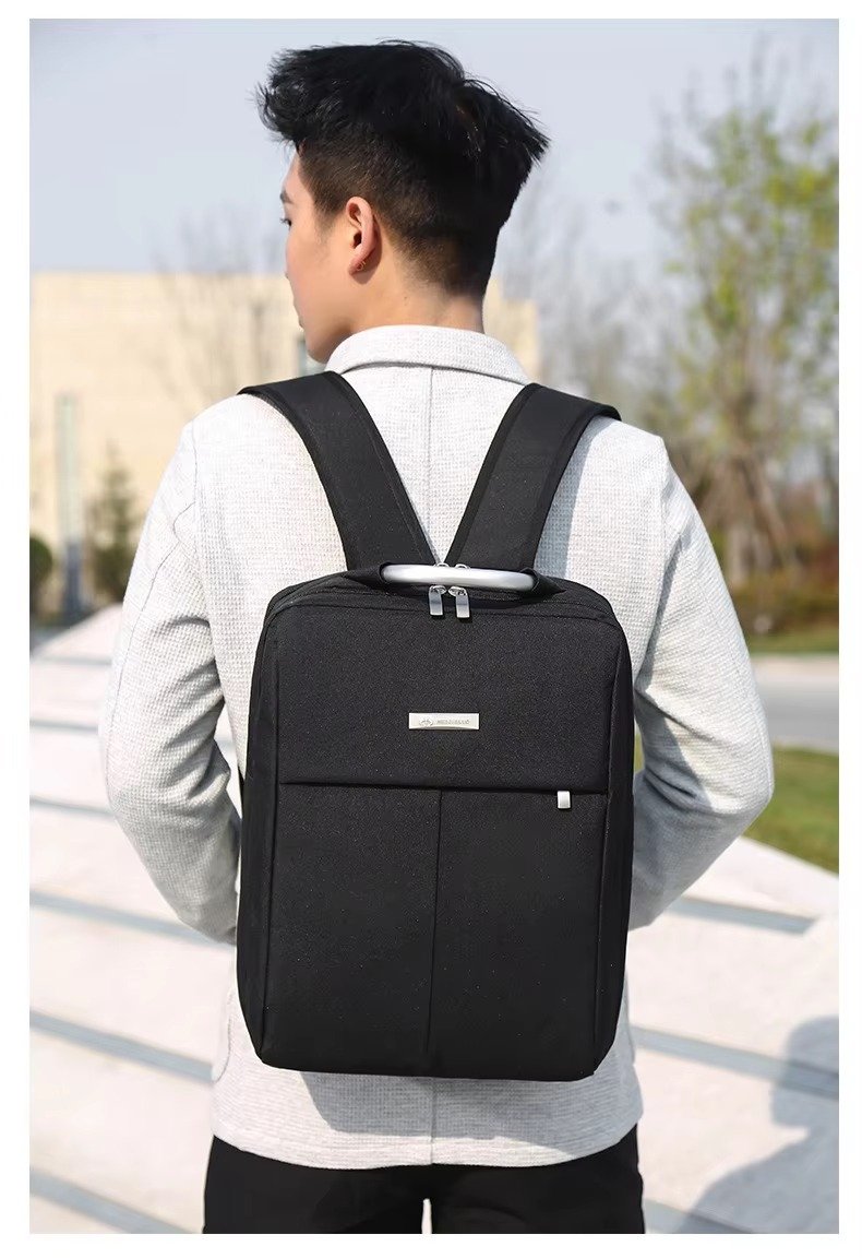 Custom Nylon Laptop Backpack with Hard Metal Handle – Business Computer Bag for College & Commute product detail