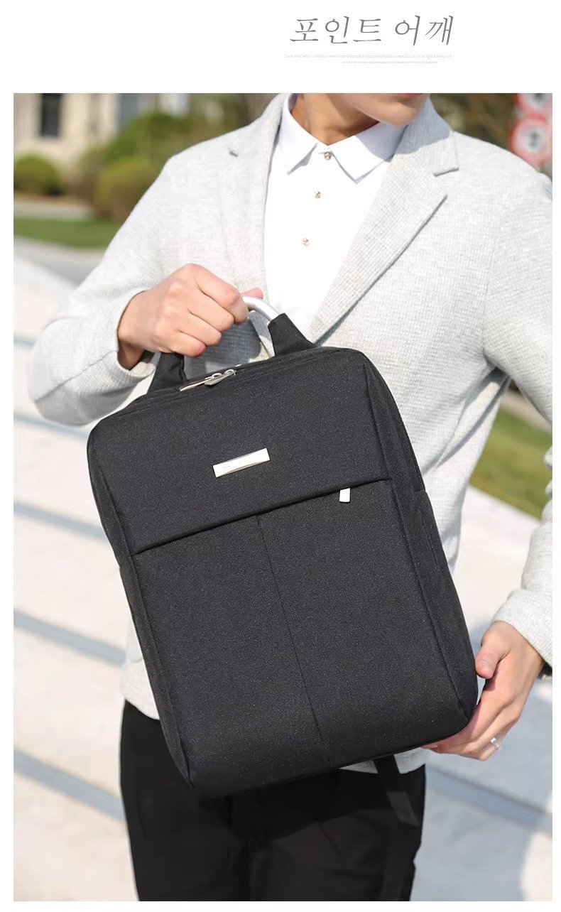 Custom Nylon Laptop Backpack with Hard Metal Handle – Business Computer Bag for College & Commute product detail