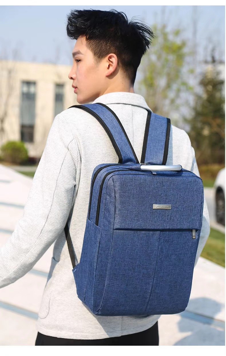 Custom Nylon Laptop Backpack with Hard Metal Handle – Business Computer Bag for College & Commute product detail