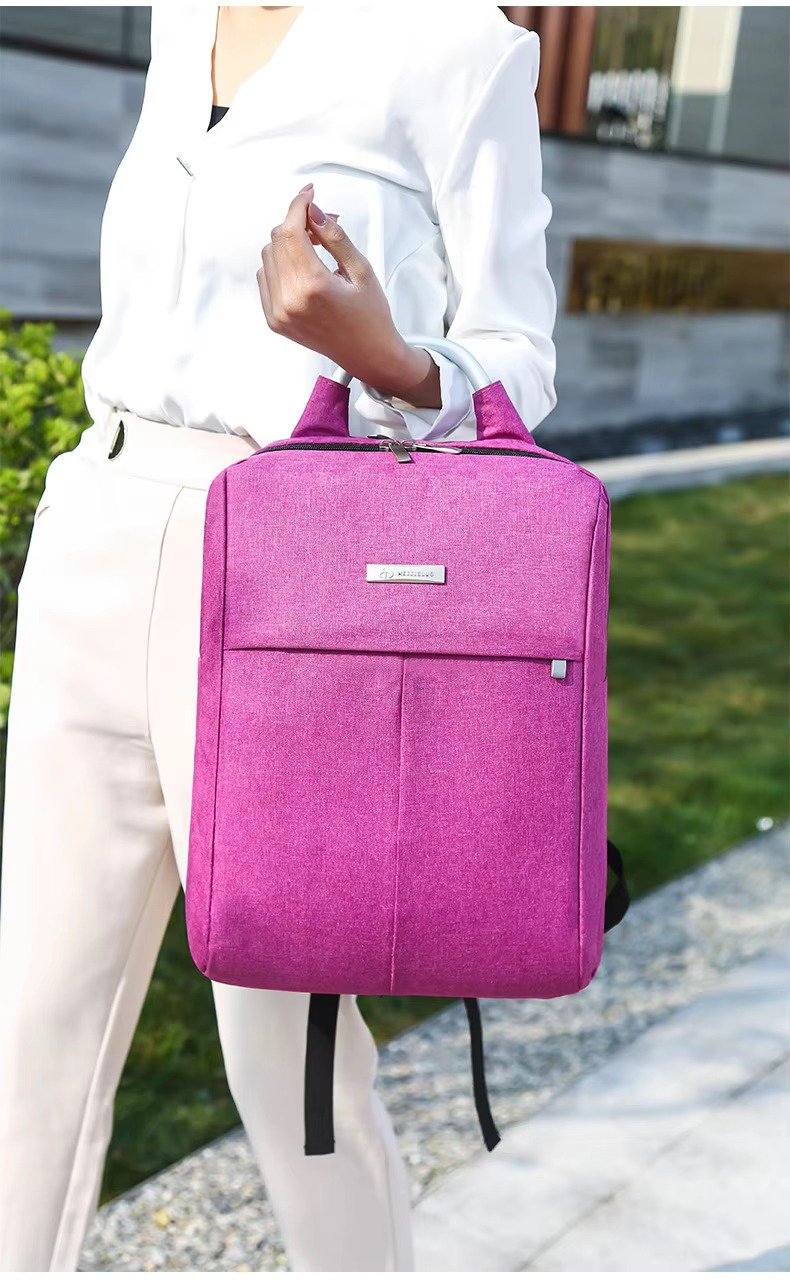 Custom Nylon Laptop Backpack with Hard Metal Handle – Business Computer Bag for College & Commute product detail
