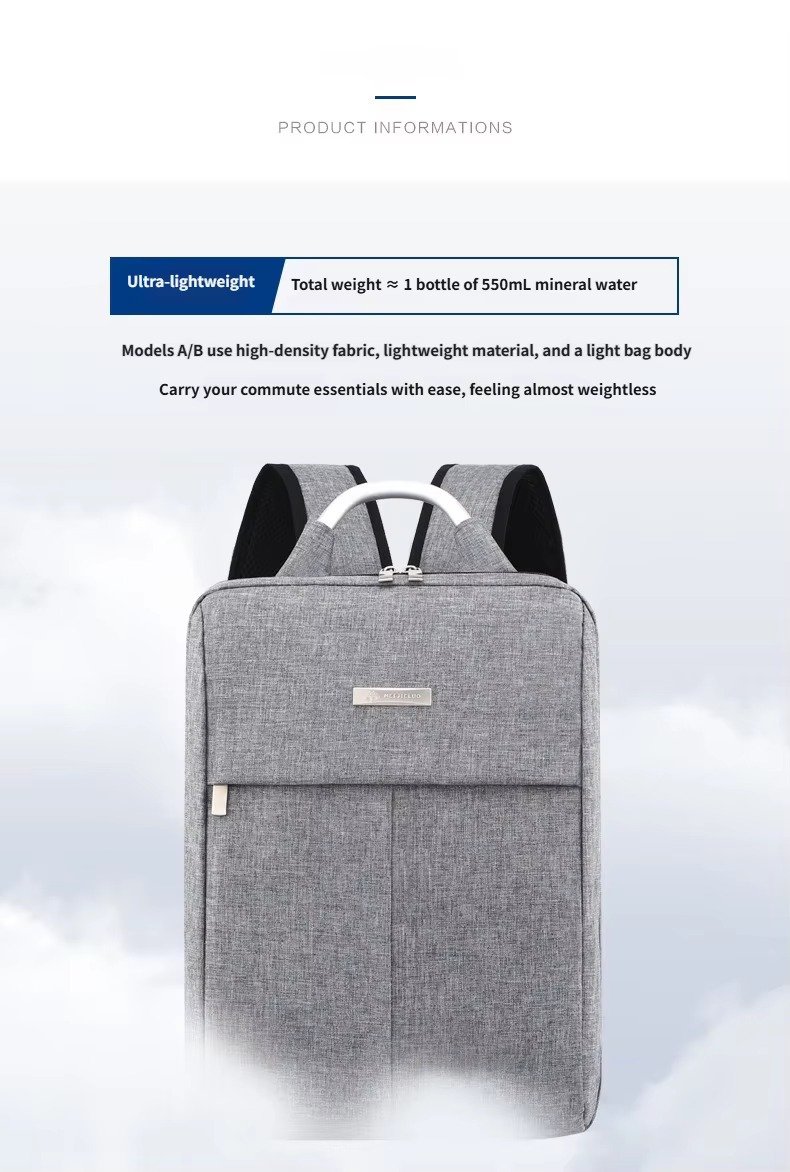 Custom Nylon Laptop Backpack with Hard Metal Handle – Business Computer Bag for College & Commute product detail