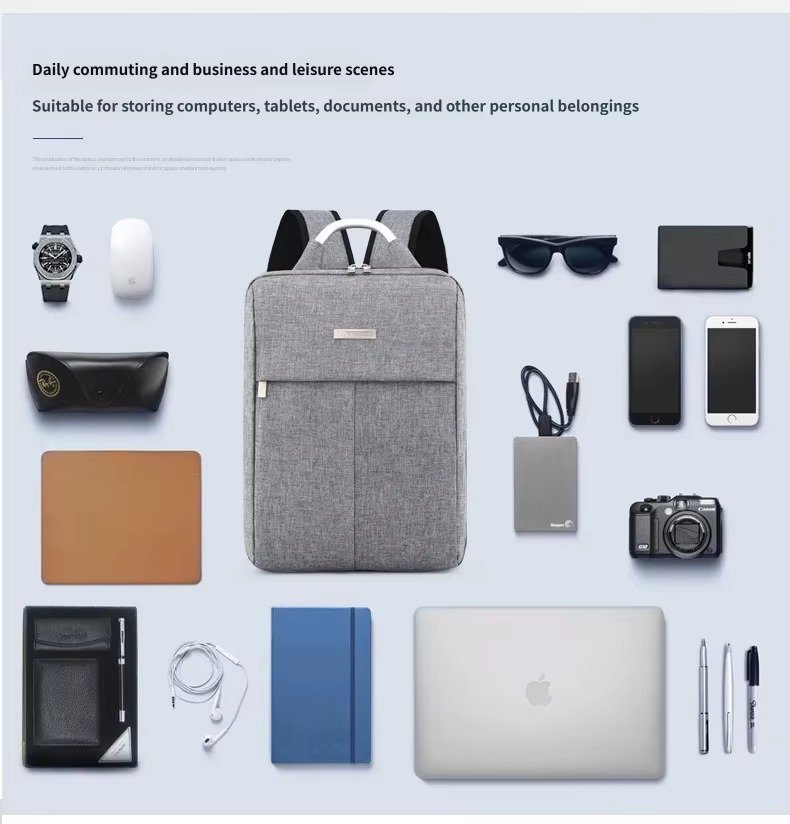 Custom Nylon Laptop Backpack with Hard Metal Handle – Business Computer Bag for College & Commute product detail