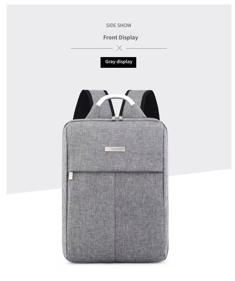 Custom Nylon Laptop Backpack with Hard Metal Handle – Business Computer Bag for College & Commute product detail