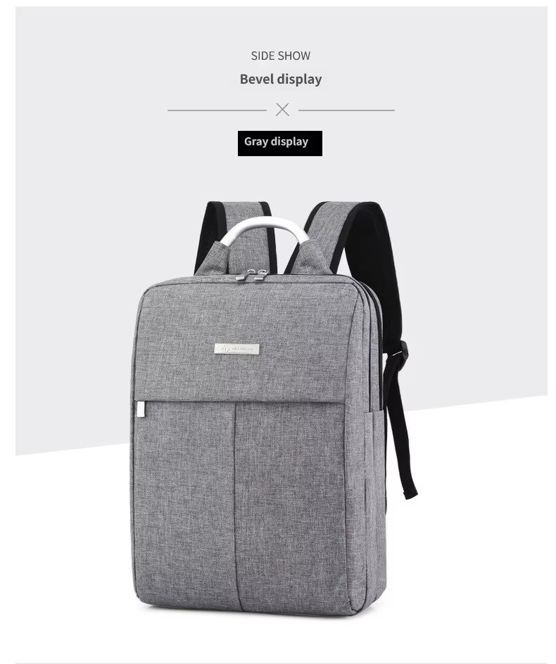 Custom Nylon Laptop Backpack with Hard Metal Handle – Business Computer Bag for College & Commute product detail