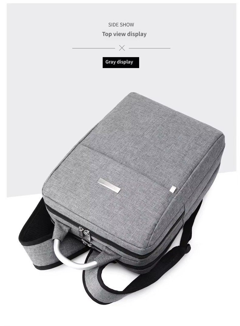 Custom Nylon Laptop Backpack with Hard Metal Handle – Business Computer Bag for College & Commute product detail