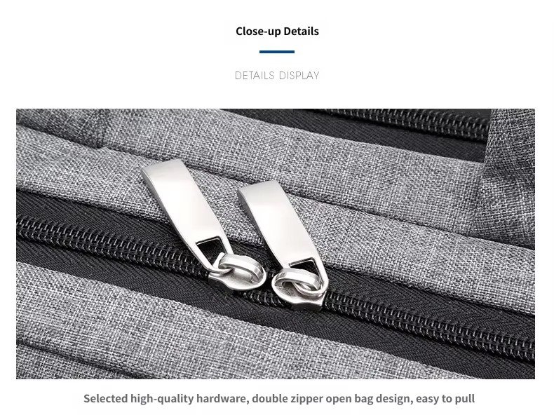 Custom Nylon Laptop Backpack with Hard Metal Handle – Business Computer Bag for College & Commute product detail