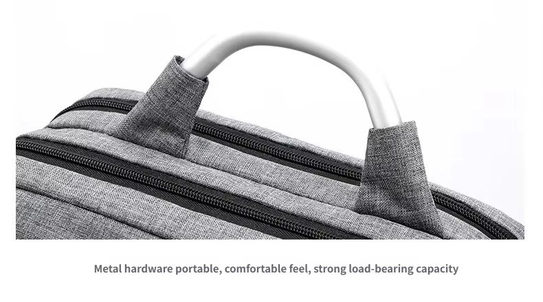 Custom Nylon Laptop Backpack with Hard Metal Handle – Business Computer Bag for College & Commute product detail