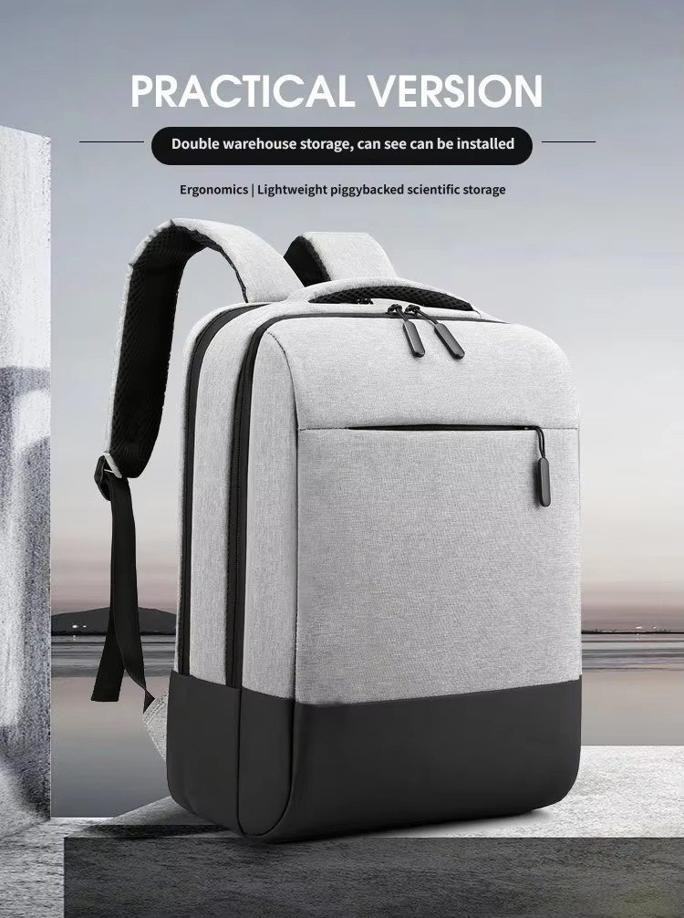 Custom Nylon Business Laptop Backpack with USB Charging Port – Daypack for Work & Commute product detail