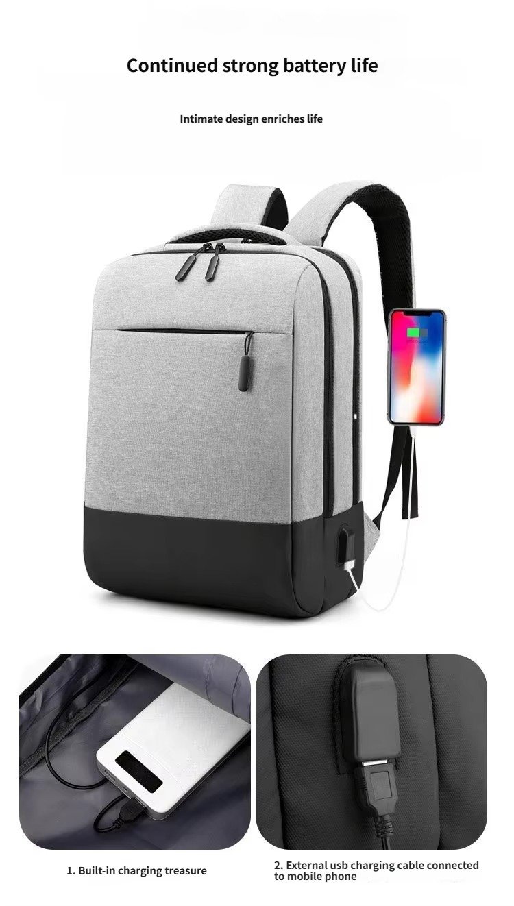 Custom Nylon Business Laptop Backpack with USB Charging Port – Daypack for Work & Commute product detail