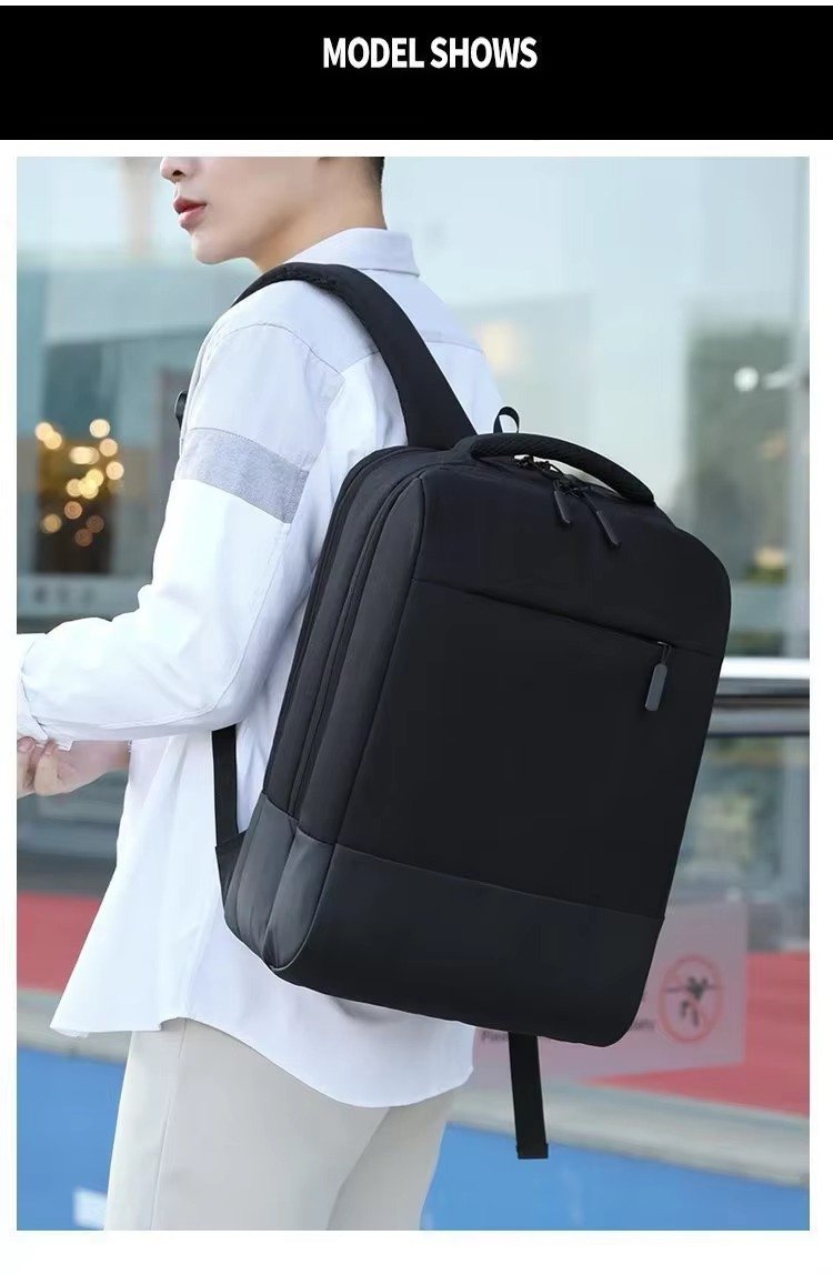 Custom Nylon Business Laptop Backpack with USB Charging Port – Daypack for Work & Commute product detail