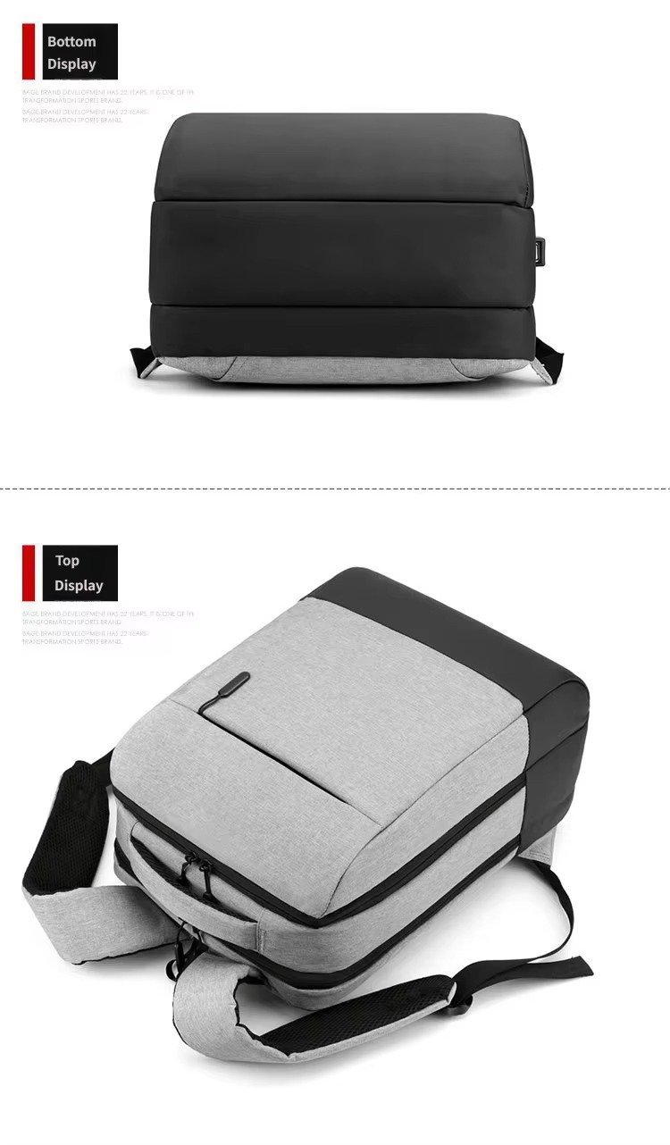 Custom Nylon Business Laptop Backpack with USB Charging Port – Daypack for Work & Commute product detail