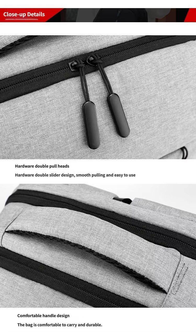Custom Nylon Business Laptop Backpack with USB Charging Port – Daypack for Work & Commute product detail