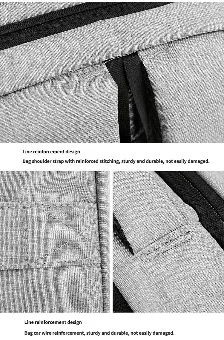Custom Nylon Business Laptop Backpack with USB Charging Port – Daypack for Work & Commute product detail