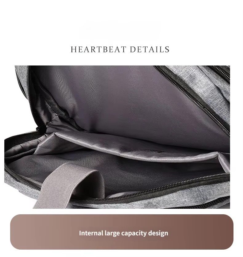 Custom Logo Nylon Laptop Backpack with Metal Handle & USB Port – Waterproof Business Travel Bag product detail